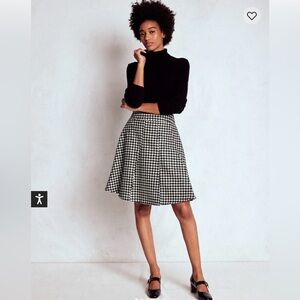 Boden NWT Fit and Flare Houndstooth Wool Skirt. Size 12.